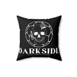 Darkside - FlowerSkull- Spun Polyester Square Pillow (Black)