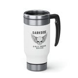 DarkSide - WingSkull - Stainless Steel Travel Mug with Handle, 14oz (White)