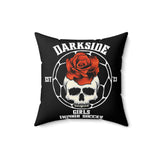 Darkside - RoseSkull- Spun Polyester Square Pillow (Black)