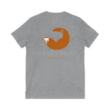 Crazy Fox Jersey Short Sleeve V-Neck Tee (Womens)