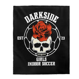 DarkSide - RoseSkull - Velveteen Plush Blanket (Black)