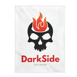 DarkSide - FlameSkull - Velveteen Plush Blanket (White)