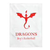 Dragons - Velveteen Plush Blanket (White)