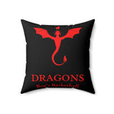 Dragons - Spun Polyester Square Pillow (Black)