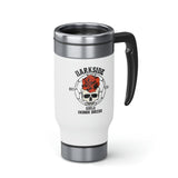 DarkSide - RoseSkull - Stainless Steel Travel Mug with Handle, 14oz (White)