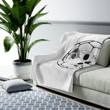 DarkSide - FlowerSkull - Velveteen Plush Blanket (White)