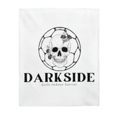 DarkSide - FlowerSkull - Velveteen Plush Blanket (White)