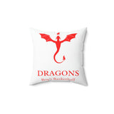 Dragons - Spun Polyester Square Pillow (White)