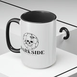 DarkSide - FlowerSkull - Two-Tone Coffee Mugs, 15oz