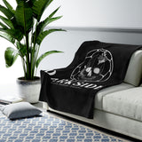 DarkSide - FlowerSkull - Velveteen Plush Blanket (Black)
