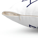 Navy Devils -  Spun Polyester Square Pillow (White)