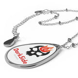DarkSide - FlameSkull - Oval Necklace