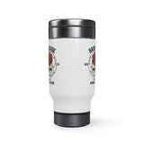 DarkSide - RoseSkull - Stainless Steel Travel Mug with Handle, 14oz (White)