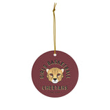 Cheetahs Girls Basketball Ceramic Ornament - Maroon