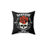 Darkside - RoseSkull- Spun Polyester Square Pillow (Black)