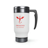 Dragons - Stainless Steel Travel Mug with Handle, 14oz (White)