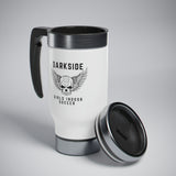 DarkSide - WingSkull - Stainless Steel Travel Mug with Handle, 14oz (White)
