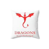 Dragons - Spun Polyester Square Pillow (White)